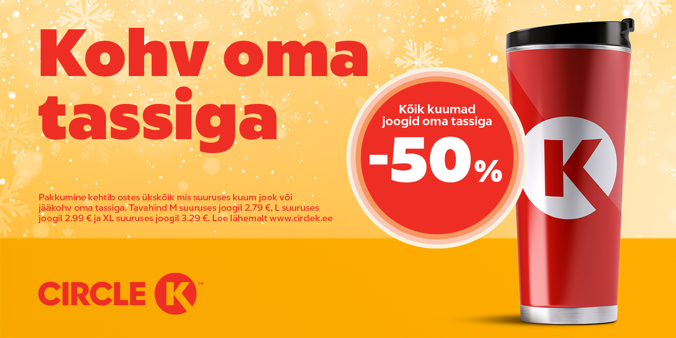 Kohv oma tassiga -50%